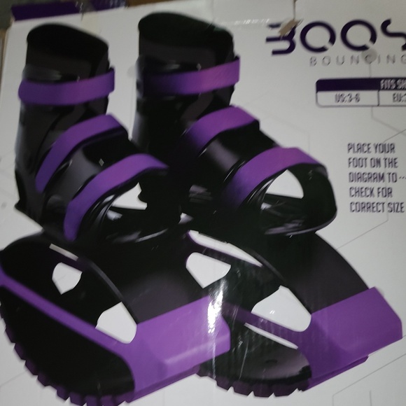 Madd Gear Boosters Bouncing Boots, Purple & Black, Rubber Soles, Youth Size 3-6 - Picture 1 of 5